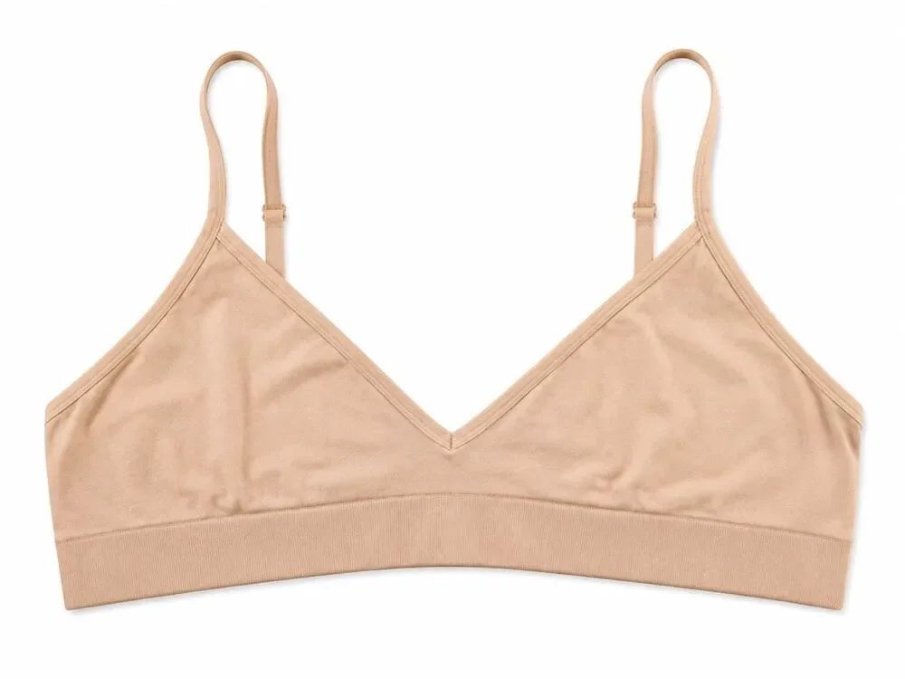 Jenni Intimates Bralette Large Nude Beige Wireless Adjustable Straps NWT